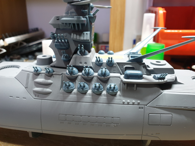 1/500 Space Yamato small guns now fitted