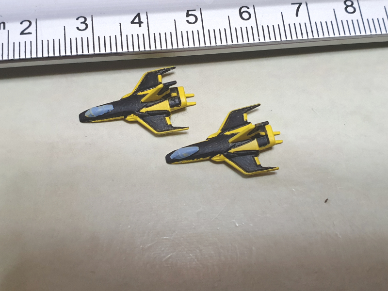 Space Yamato Black Tiger fighters detailed and finished